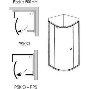 Душевой уголок Ravak Pivot PSKK3 80x80 прозрачный, сатин (37644U00Z1)