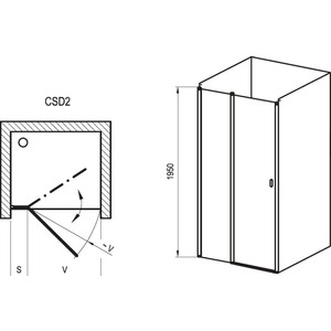 Душевая дверь Ravak Chrome CSD2 100 прозрачная, хром (0QVACC00Z1)