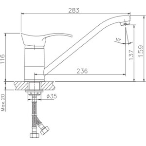 Смеситель для кухни Haiba HB01 хром (HB4901)