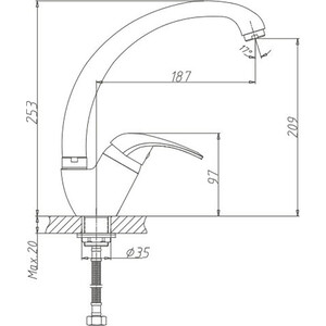 Смеситель для кухни Haiba HB03-2 хром (HB4103-2)