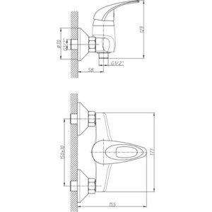 Смеситель для душа Haiba HB03 хром (HB2003)