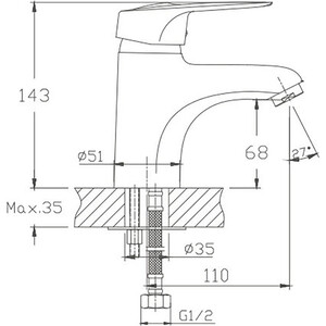 Смеситель для раковины Haiba HB04 хром (HB1004)