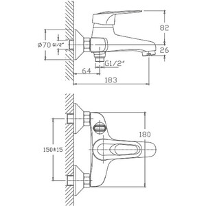 Смеситель для ванны Haiba HB04 хром (HB3204)