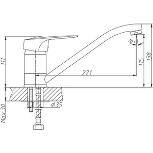 Смеситель для кухни Haiba HB04 хром (HB4204)