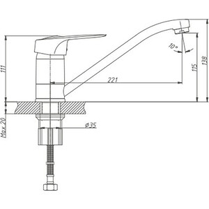 Смеситель для кухни Haiba HB04 хром (HB4904)