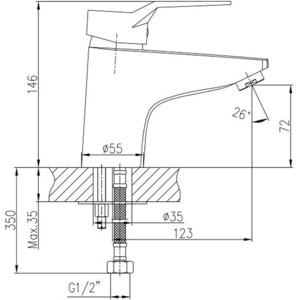 Смеситель для раковины Haiba HB63 хром (HB1063)