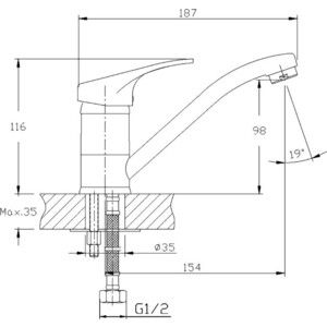 Смеситель для раковины Haiba HB13 хром (HB4513)