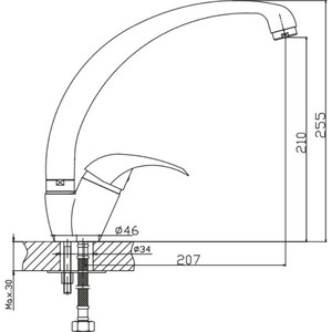 Смеситель для кухни Haiba HB15 хром (HB4115)
