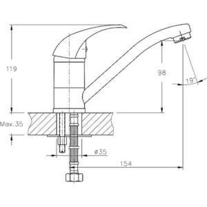 Смеситель для раковины Haiba HB15 хром (HB4515)