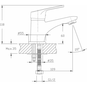 Смеситель для раковины Haiba HB16 хром (HB1016)