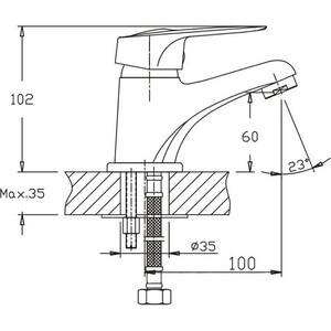 Смеситель для раковины Haiba HB37 хром (HB1037)