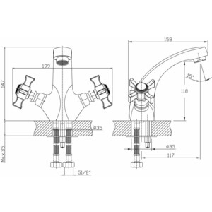 Смеситель для раковины Haiba HB24 хром (HB1024)