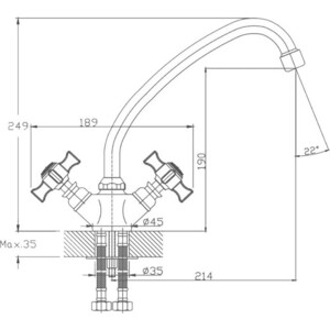 Смеситель для кухни Haiba HB24 хром (HB4924)