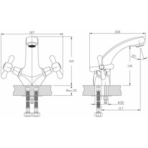 Смеситель для раковины Haiba HB25 хром (HB1025)