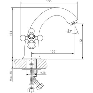 Смеситель для раковины Haiba HB19 хром (HB1019)