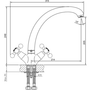 Смеситель для кухни Haiba HB19 хром (HB4719)