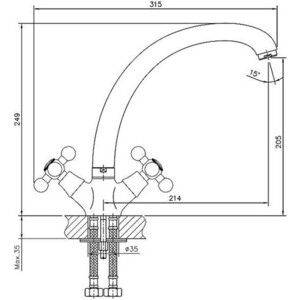 Смеситель для кухни Haiba HB19-4 бронза (HB4219-4)