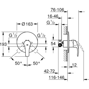 Смеситель для душа Grohe Eurosmart с механизмом (33556002)