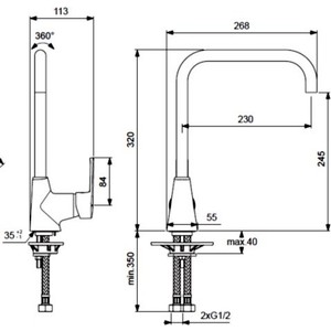 Смеситель для кухни Vidima Уно хром (BA242AA)