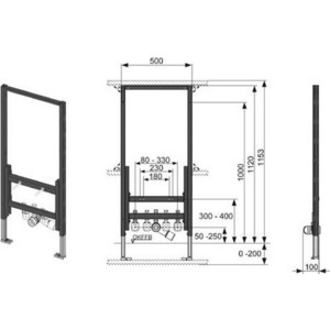 Инсталляция для биде TECE Profil для застенного монтажа (9330000)