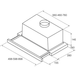 Вытяжка встраиваемая Jet Air Aurora LX/CR/F/60