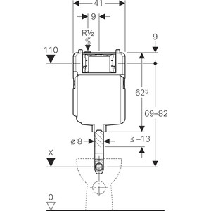 Смывной бачок Geberit Sigma 8 UP380 (109.791.00.1)