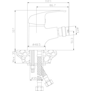 Смеситель для биде Rossinka Silvermix хром (Y35-51)
