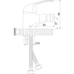 Смеситель для биде Rossinka Silvermix хром (A35-51)