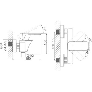 Смеситель для душа D&K Berlin-Steinbeis с душем, белый/хром (DA1433116)