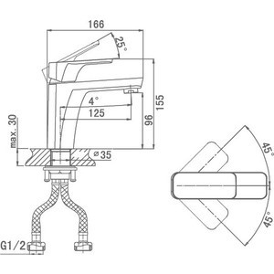 Смеситель для раковины D&K Berlin-Technische хром/черный (DA1432115)