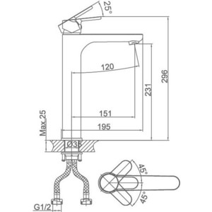 Смеситель для раковины D&K Rhein-Marx хром (DA1392001)