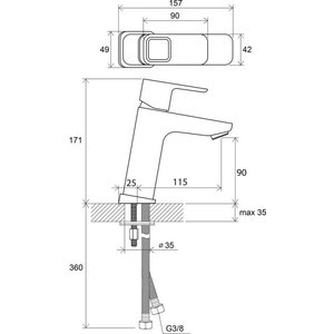 Смеситель для раковины Ravak 10 TD 014.00 (X070062)