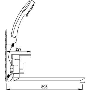 Смеситель для ванны Elghansa Mondschein New с душем, хром (5302233)