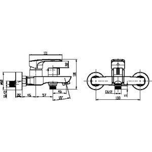 Смеситель для ванны Elghansa Monica New с душем, хром (2322519)
