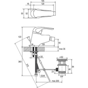 Смеситель для биде Ravak Rosa RS 055.00 (X070013)