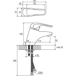 Смеситель для раковины Ravak Rosa RS 012.00 (X070022)