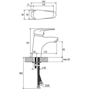 Смеситель для раковины Ravak Neo NO 012.00 (X070023)