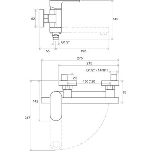Смеситель для ванны Ravak Chrome CR 022.00/150 (X070042)