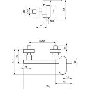 Смеситель для душа Ravak Chrome CR 032.00/150 (X070043)
