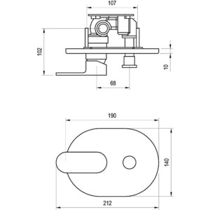 Смеситель для ванны Ravak Chrome CR 065.00 встраиваемый для X070052 (X070056)