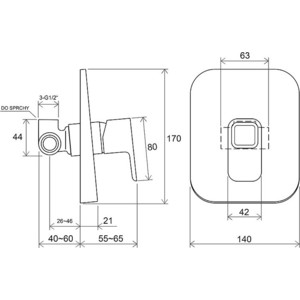 Смеситель для душа Ravak 10 TD 062.00 встраиваемый (X070069)