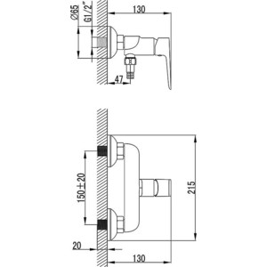 Смеситель для душа Ravak Classic CL 032.00/150 (X070084)