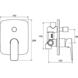 Смеситель для ванны Ravak Classic CL 061.00 встраиваемый (X070086)