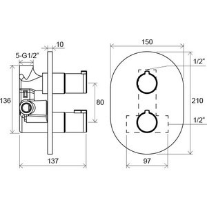 Термостат для душа Ravak Chrome CR 064.00 (X070095)