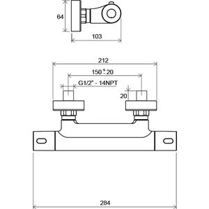 Термостат для душа Ravak Termo 300 TE 033.00/150 (X070096)