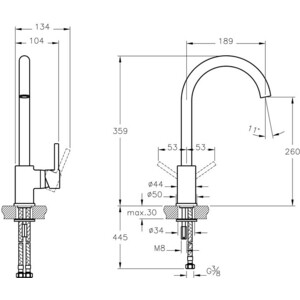 Смеситель для кухни Vitra Minimax (A42091EXP)