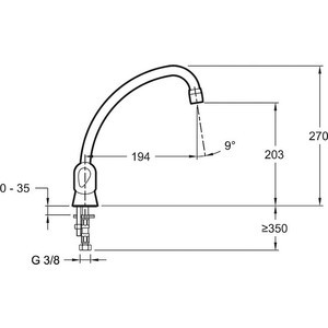 Смеситель для кухни Jacob Delafon Galeo (E76960-CP)
