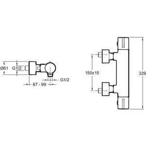 Термостат для душа Jacob Delafon Toobi хром (E8991-CP)