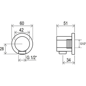 Подключение для шланга Ravak хром (X07P004)