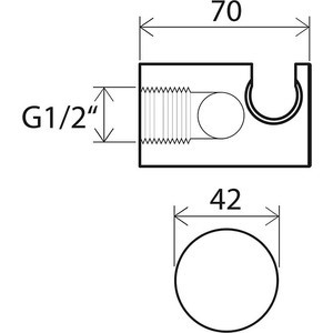 Подключение для шланга Ravak с держателем, хром (X07P206)